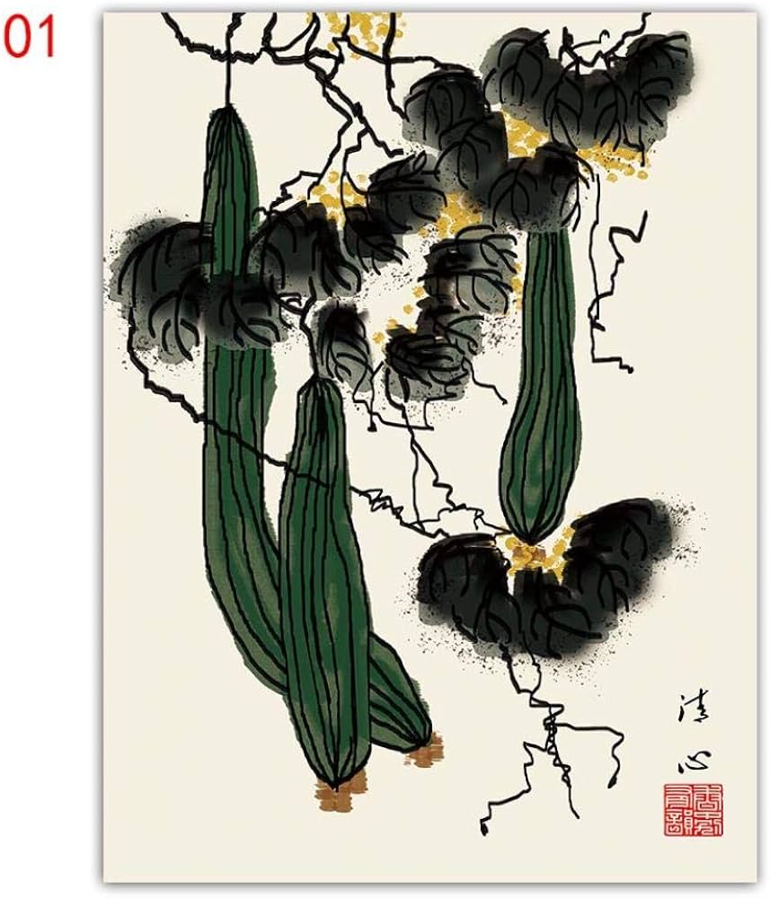 Amazon.co.jp: SJYHBN キャンバスプリント ヘチマアートパターン